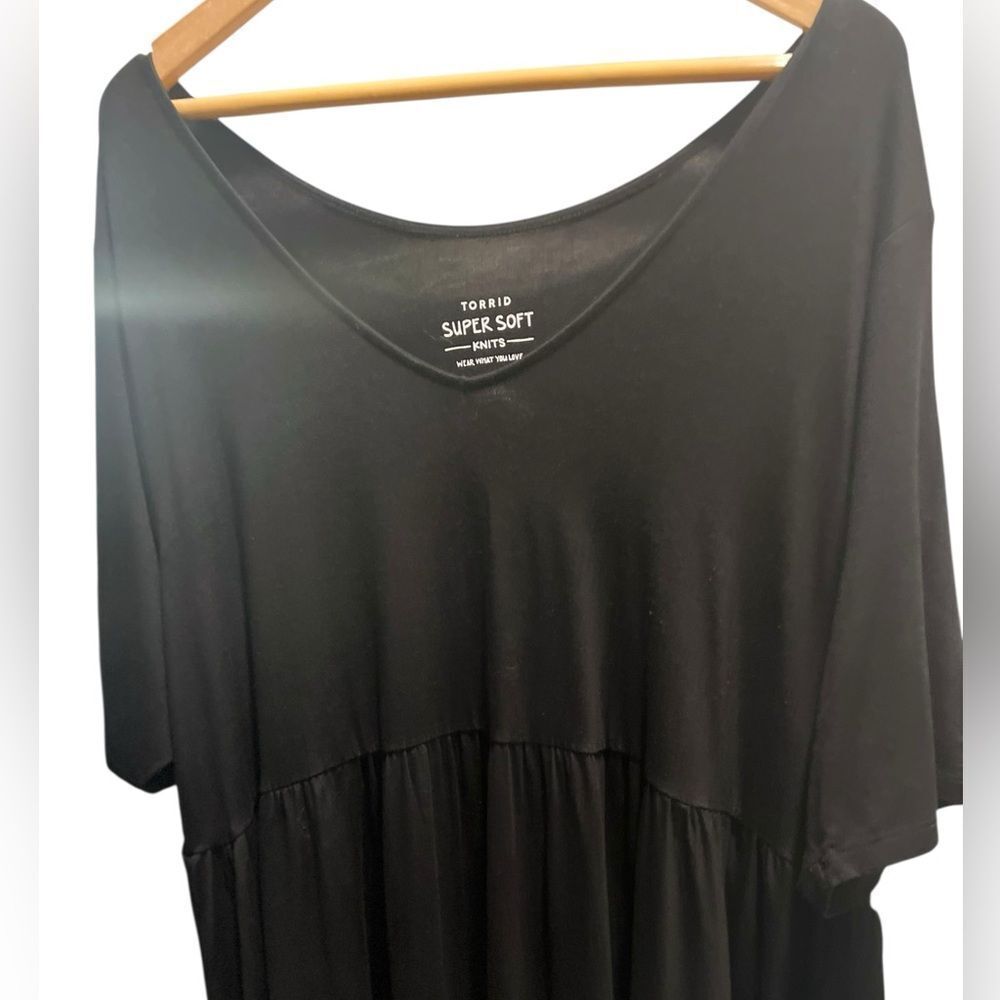Torrid Super Soft Babydoll Tunic Top Black Size 4 - Picture 5 of 5